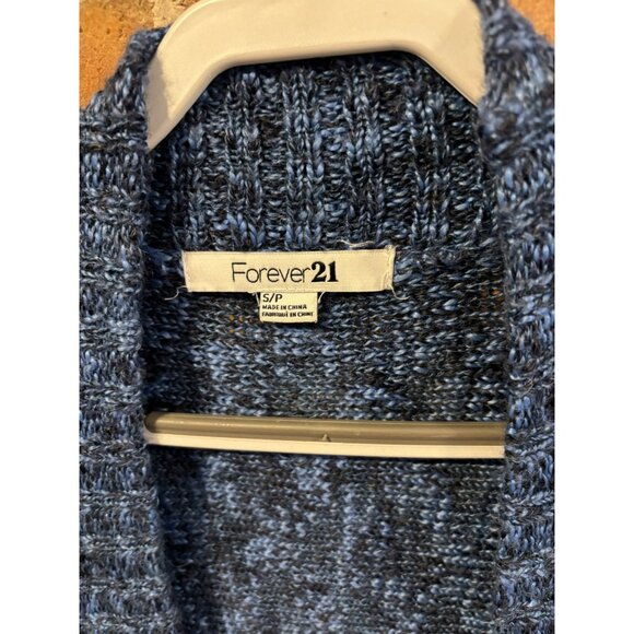 Forever 21 Blue Open-Front Knit Cardigan Small Womens Sweater Y2K - Picture 4 of 7